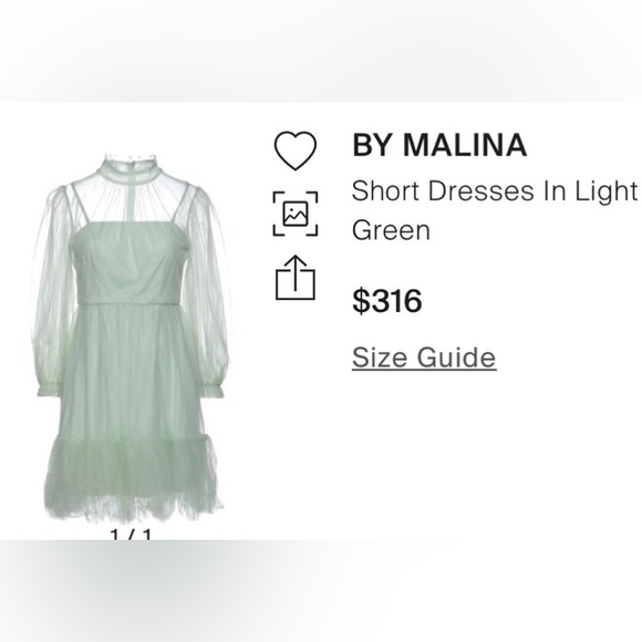 **BNWT Malina mint green long sleeve tulle mini dress - Picture 2 of 16